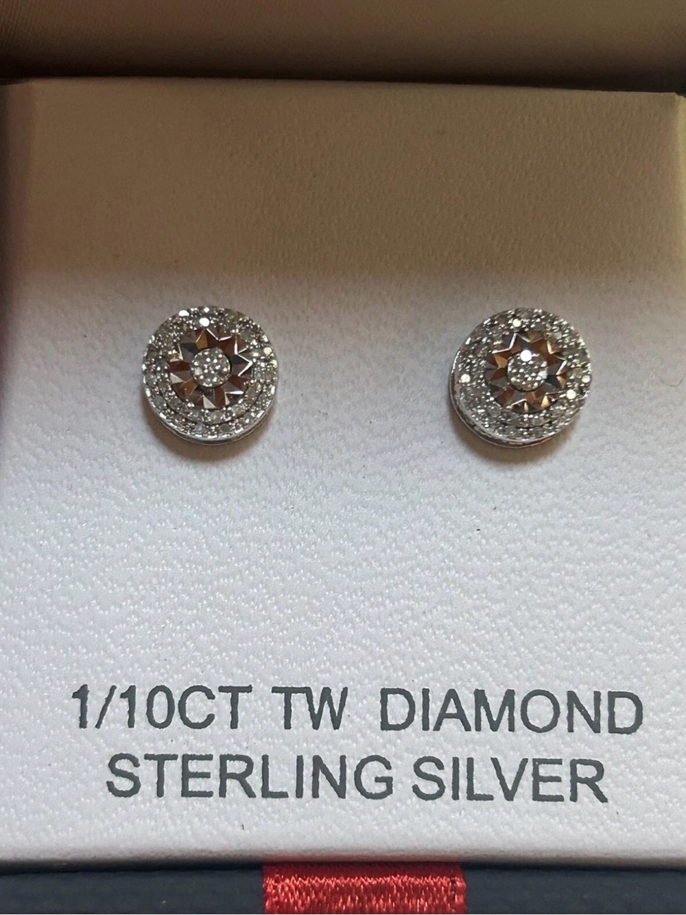 Macy's Sterling Silver Round Halo Diamond Stud Earrings — Silver - Picture 2 of 6